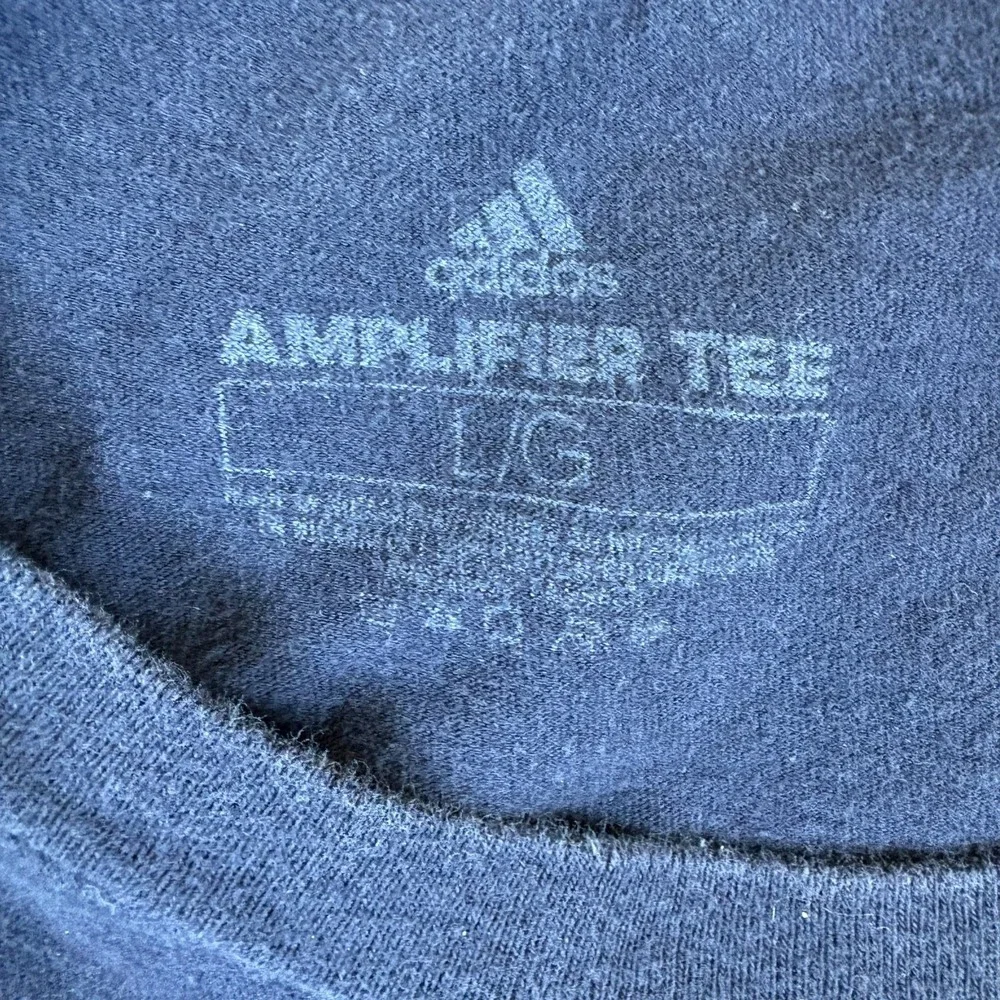 Adidas Amplifier Tee‎ Shirt Mens Large Navy Blue Logo Cotton Crew Neck Casual